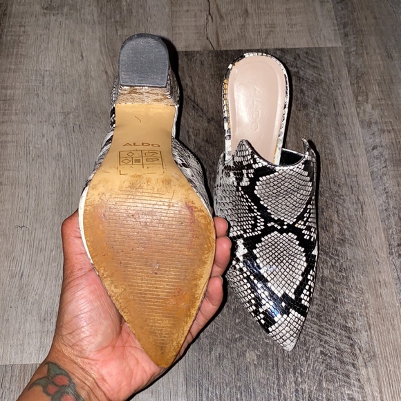 Aldo snake print booties. 4 1/2 inch heel - Picture 4 of 6